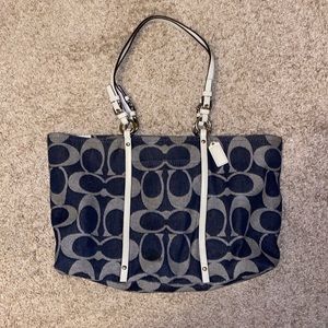 Coach Large Hampton Denim Signature Tote